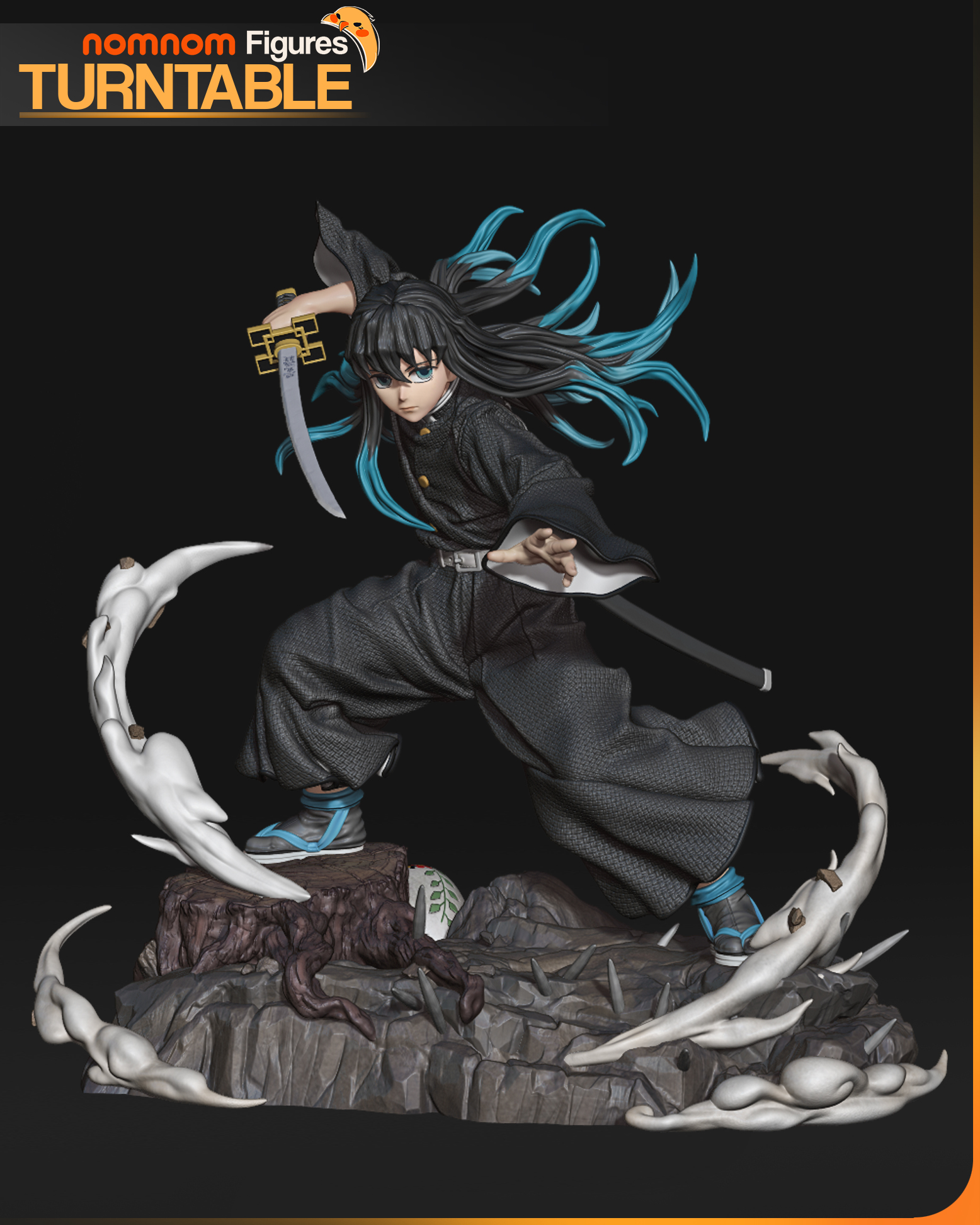 《鬼灭之刃》时透无一郎(含支撑) Nomnom版 已分件 3D模型Stl文件