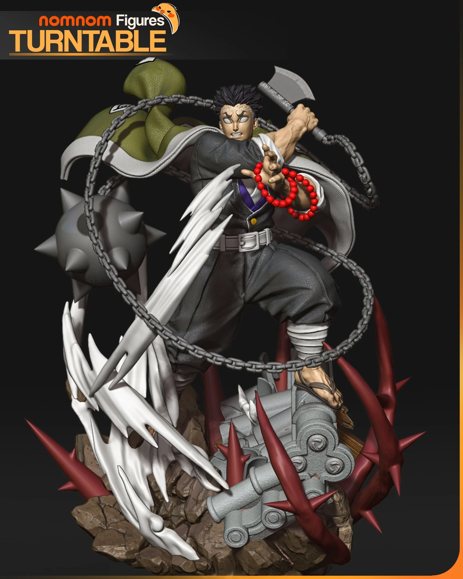 《鬼灭之刃》悲鸣屿行冥 Nomnom版 已分件 3D模型Stl文件