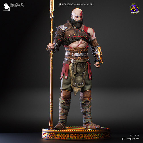 战神 奎托斯(含支撑) Bulkamancer版 ‌已分件 3D模型Stl文件