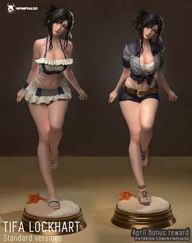 最终幻想VII % 蒂法·洛克哈特(多体版) 3D模型Stl文件