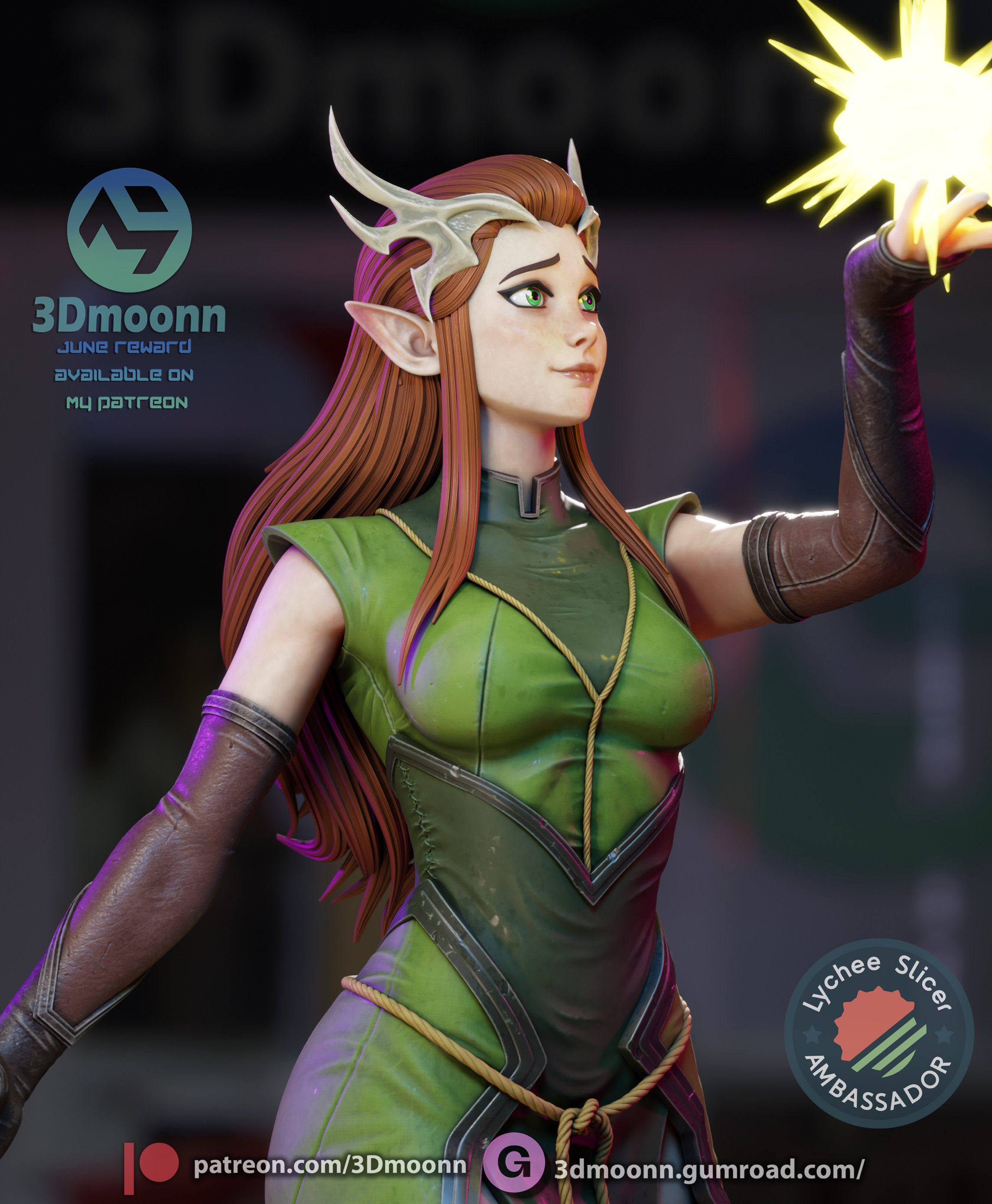 凯丽丝(双体含支撑) 3Dmoonn版 已分件 3D模型stl文件