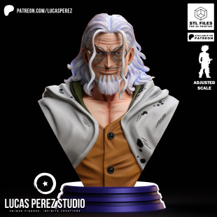 《海贼王》希尔巴兹半身像 LucasPerez版 已分件 3D模型Stl文件