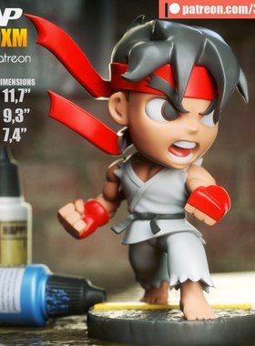 Q版《街头霸王》隆Ryu 3D打印模型stl数据文件