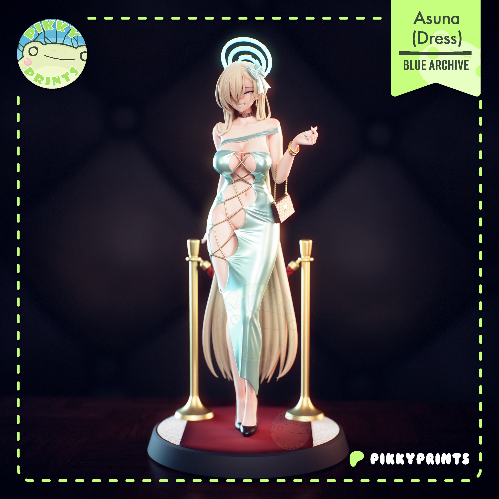 《蔚蓝档案》一之濑明日奈 Pikky版 已分件 3D模型Stl文件