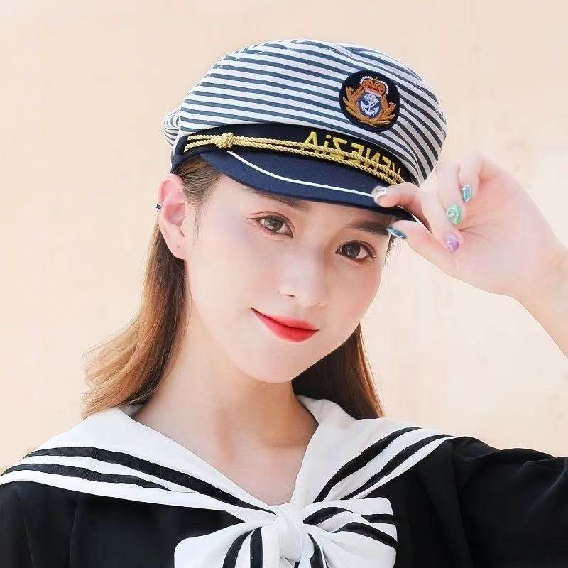 条纹海军帽成人舞台春夏