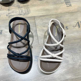 罗马凉鞋 细带沙滩海边平底防滑不累脚厚底 女外穿2025夏季 新款