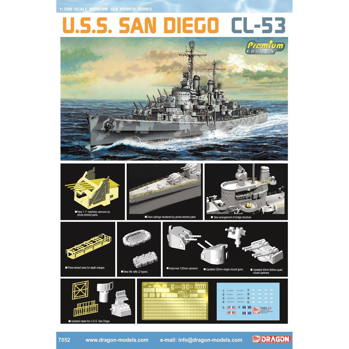 威龙拼装模型圣地亚哥号CL-53