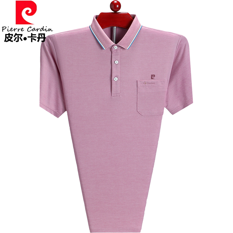 皮尔卡丹中老年男士短袖t恤2025新款夏季爸爸上衣纯棉翻领POLO衫