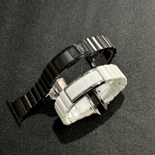 适用苹果表带iwatchS11/10Ultra3/SE一珠侧拆陶瓷手表带49mm新款8