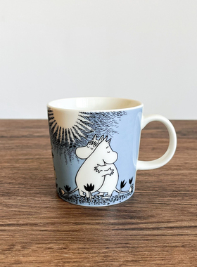 日本姆明Moomin80周年蓝色抱抱LOVE马克杯咖啡杯