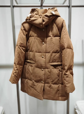 恩派雅正品国内代购连帽白鹅绒中长款保暖羽绒服XNJIAY202AT