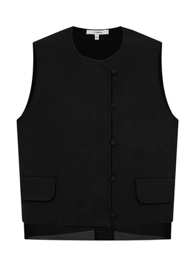 N.Paia恩派雅正品祥云标针梭相拼新中式背心短外套XNJAW9002AH