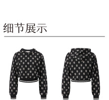 DOUBLOVE贝爱正品国内代卫衣老花连帽针织卫衣含羊毛DFJAA5201AH