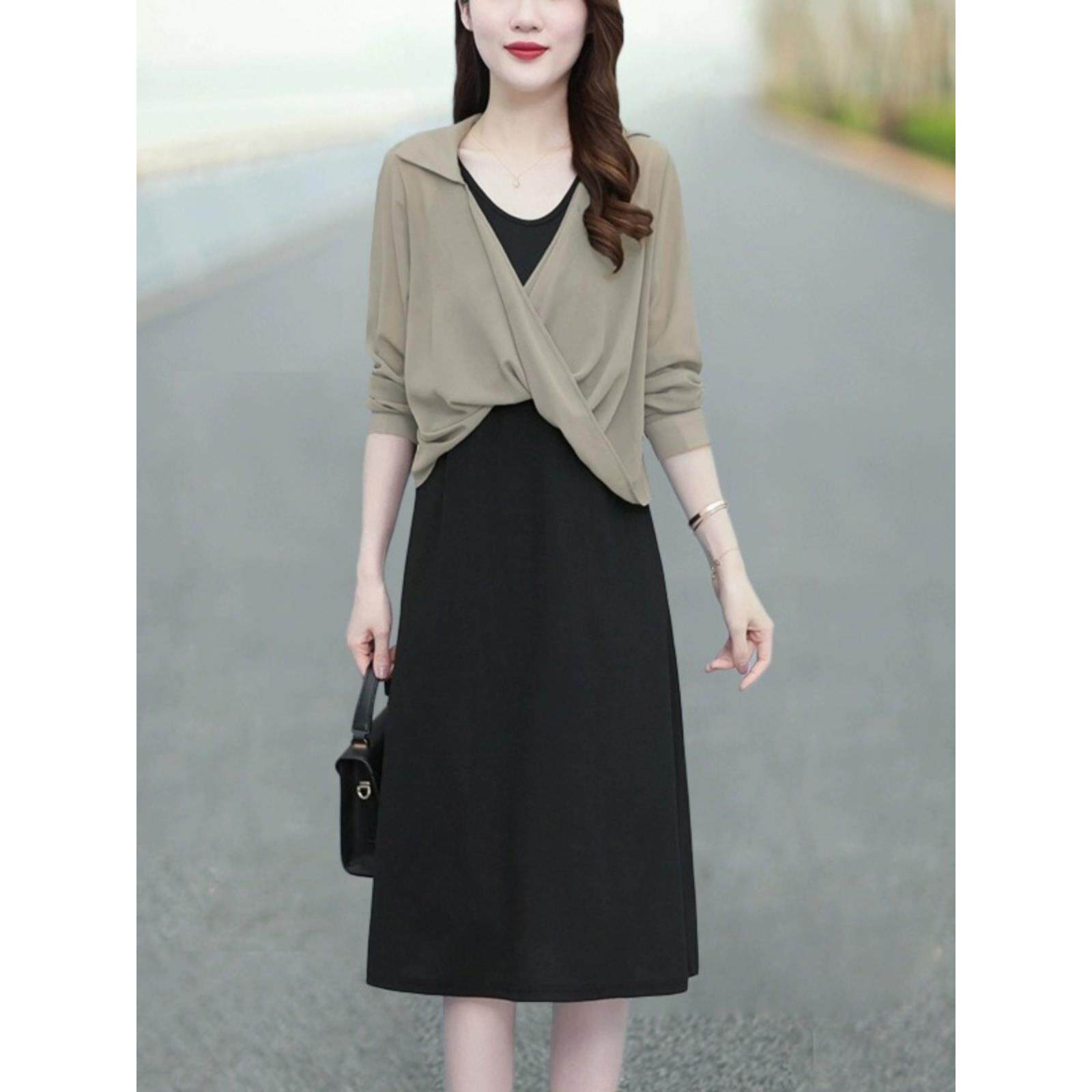 大码女胖mm薄款防晒衬衫套装裙2025夏新款吊带连衣裙遮肚子两件套