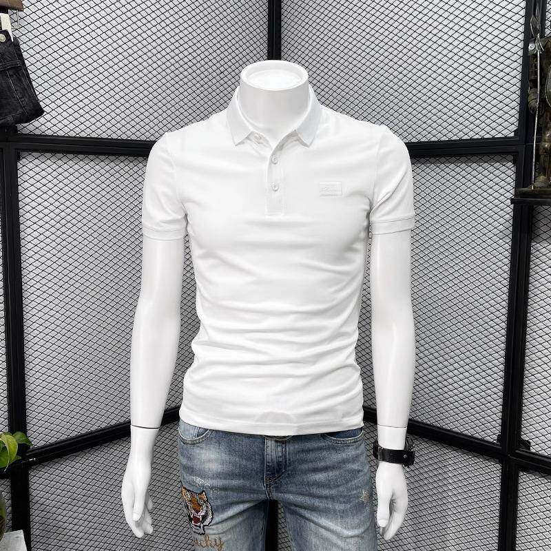 潮牌短袖polo衫男夏季新款高端修身纯棉翻领半袖体恤衫男装衣服潮