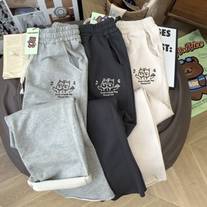 舒服到没边儿！Foeverrich纸袋家380g纯棉毛圈卫裤直筒裤女秋冬潮