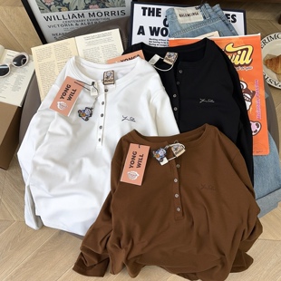 打底刚需！Yongwill小羊纸袋家280g纯棉加绒长袖打底T恤女内搭冬