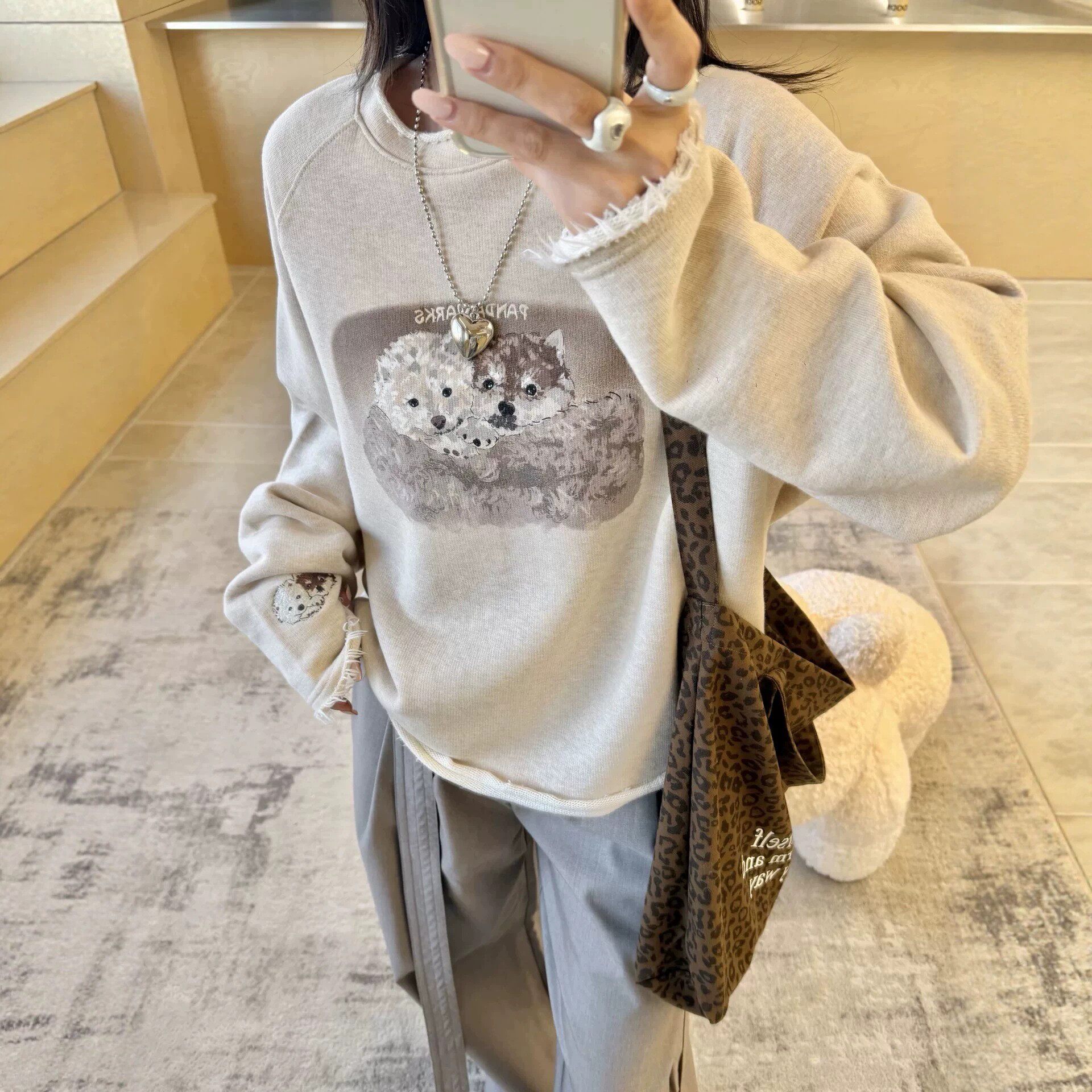 百搭显瘦纯棉卷边毛圈卫衣女秋冬
