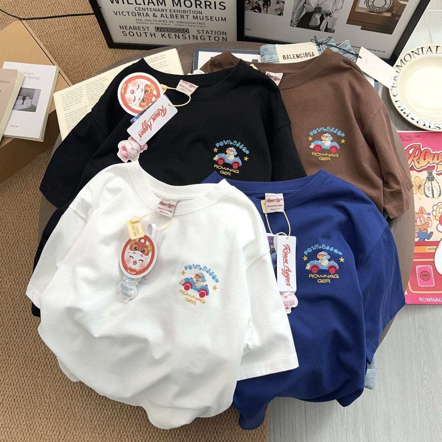 270g纯棉加厚甜美刺绣短袖T恤图片