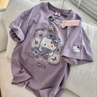自留一眼沦陷！pandawarks熊猫纸袋家重工刺绣纯棉短袖T恤女夏韩
