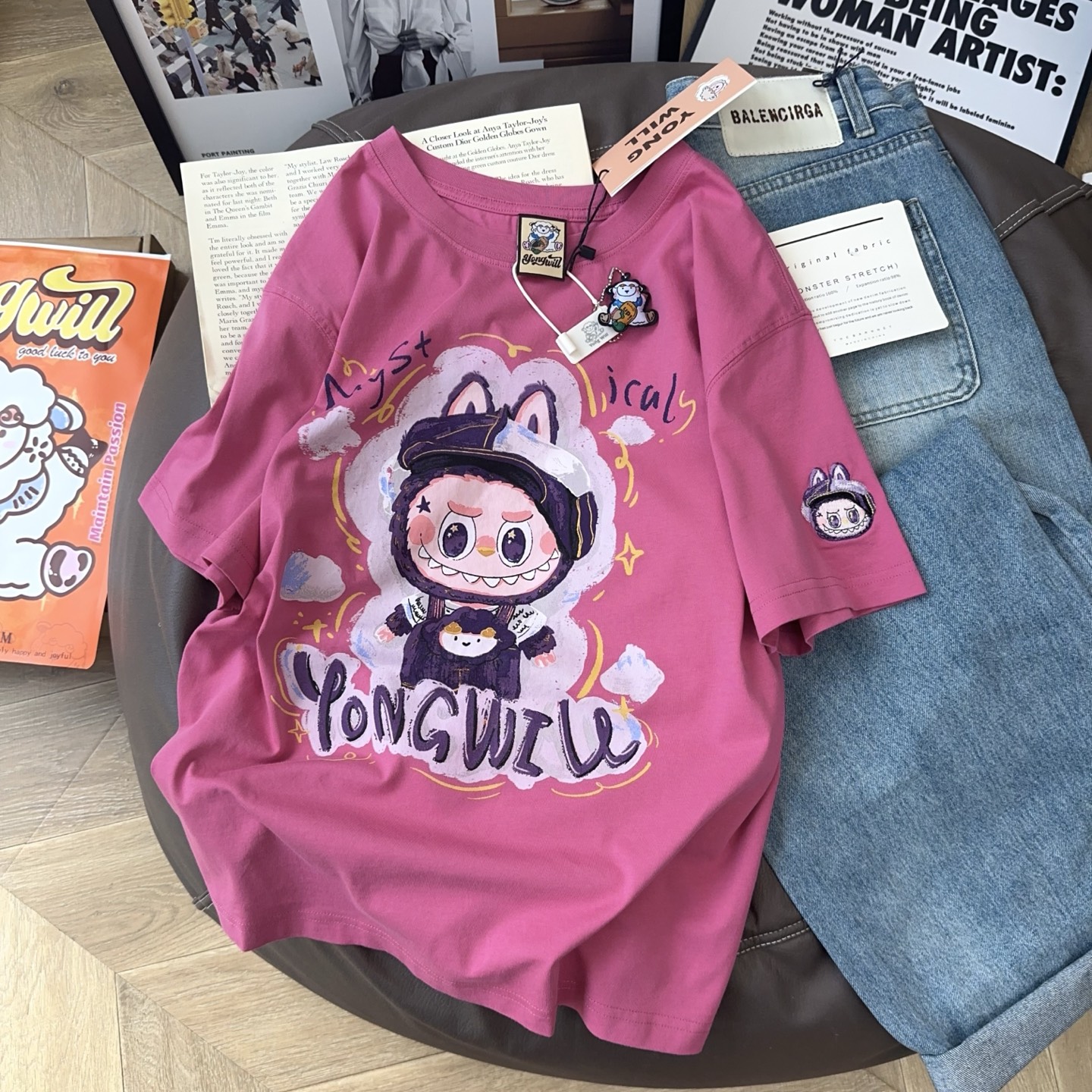 yongwill小羊纸袋家拉布布短袖女