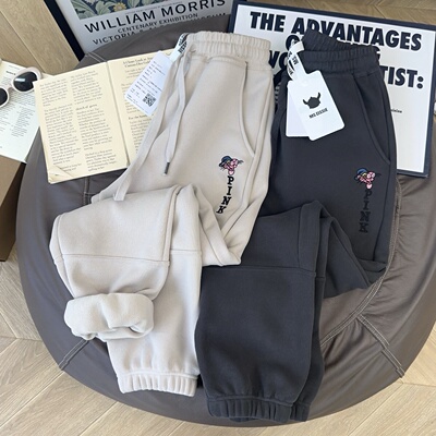 加绒加厚秋冬保暖卫裤女休闲裤