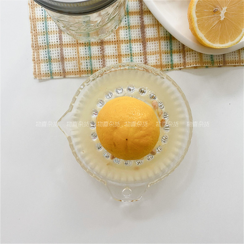 日本玻璃柠檬手动简易风榨汁器
