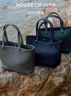HOUSE OF HIYA小众设计头层牛皮小号百搭休闲通勤手提迷你托特包
