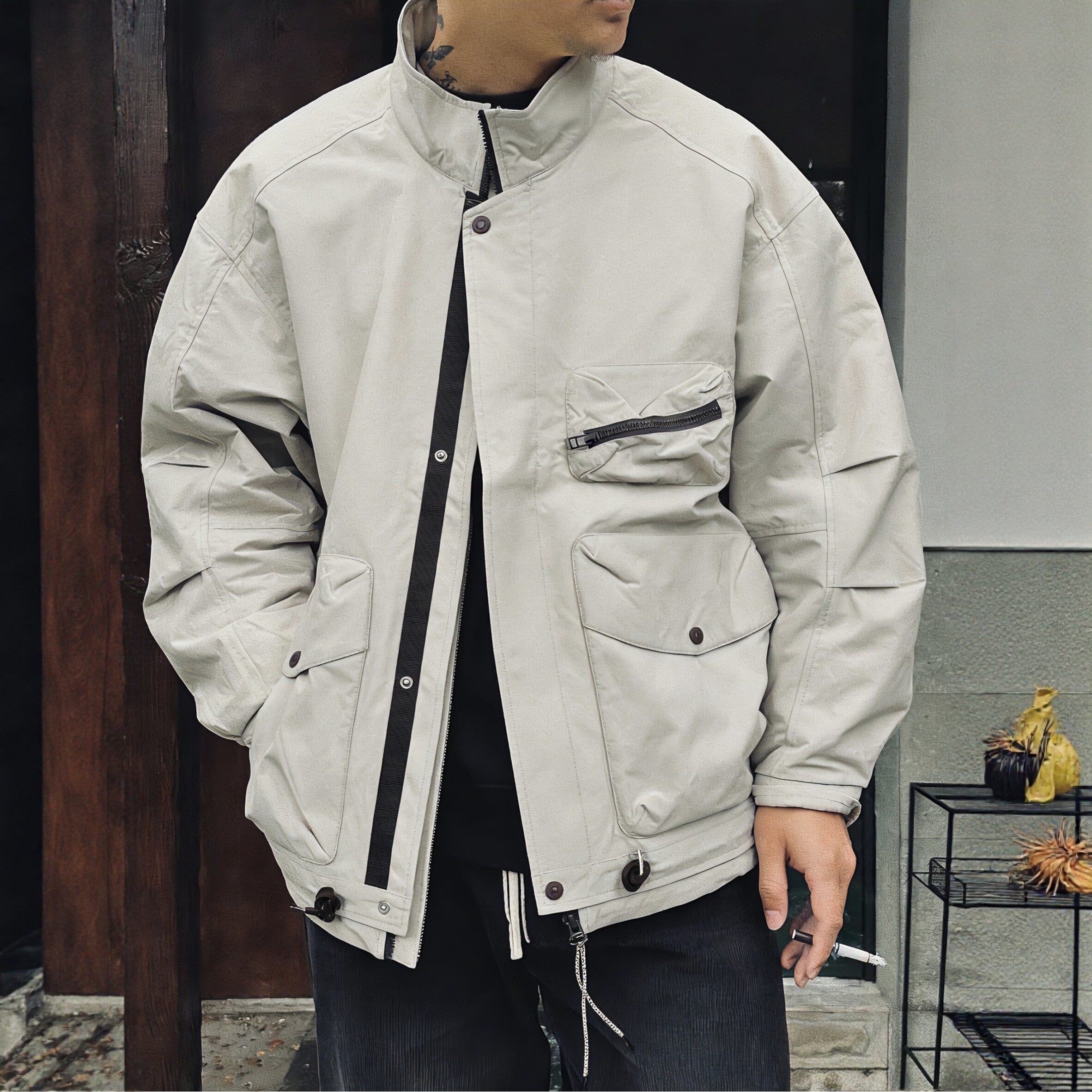 立体口袋工装夹克 机能风轻户外防水防风cityboy潮男雅痞帅2026秋