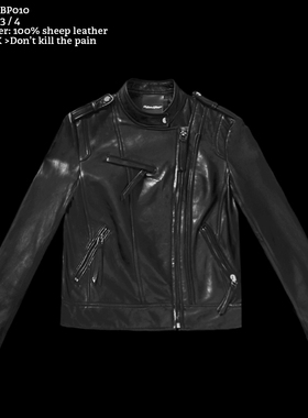 WEIQIN BLKMOTO.NAPA 纳帕真皮头层羊皮夹克外套皮衣甜朋克摇滚