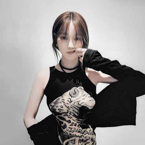 WEIQIN BFTBLK CHAMBER 曼妙腰 金钱豹 leopard 背心 黑 鎏金烟灰