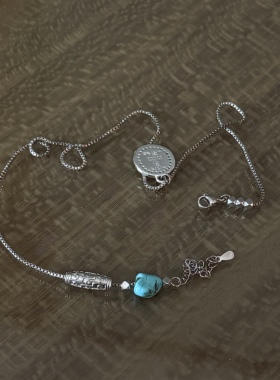 WEIQIN DAju 慈 mitra Turquois Dust Star 星尘绿松项链