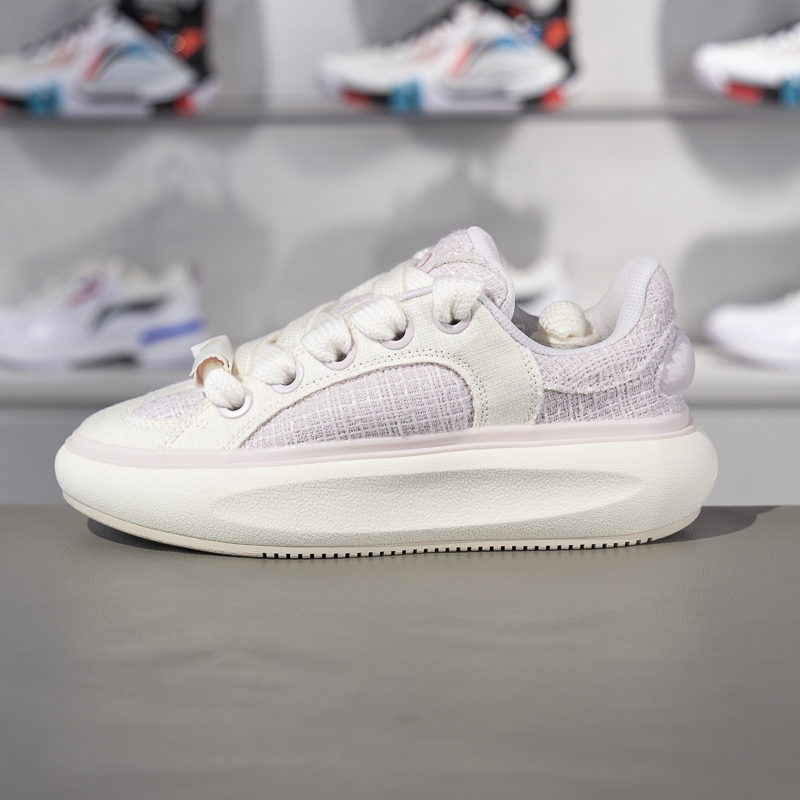 李宁云游C4D休闲鞋2023秋季女子潮流百搭厚底增高运动鞋AZGT090