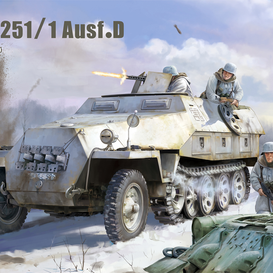 雪人1/35 德国Sd.Kfz.251/1 D型半履带装甲运兵车后期型 全内构