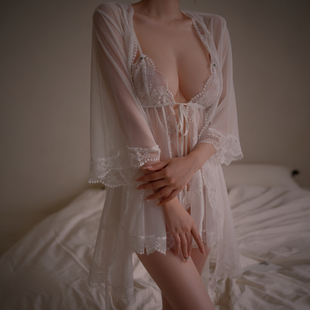 管阿姨A071性感睡衣女薄款小胸高级感蕾丝微透吊带睡裙纯欲睡衣