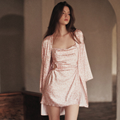 管阿姨十点半巴士A009法式 吊带睡裙两件套装 居家服小翠花美背睡衣