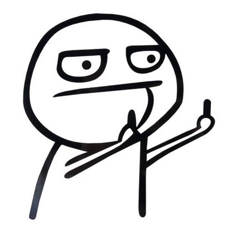 鄙视暴走漫画汽车贴纸fuck关闭远光灯车贴改装个性搞笑竖中指贴画