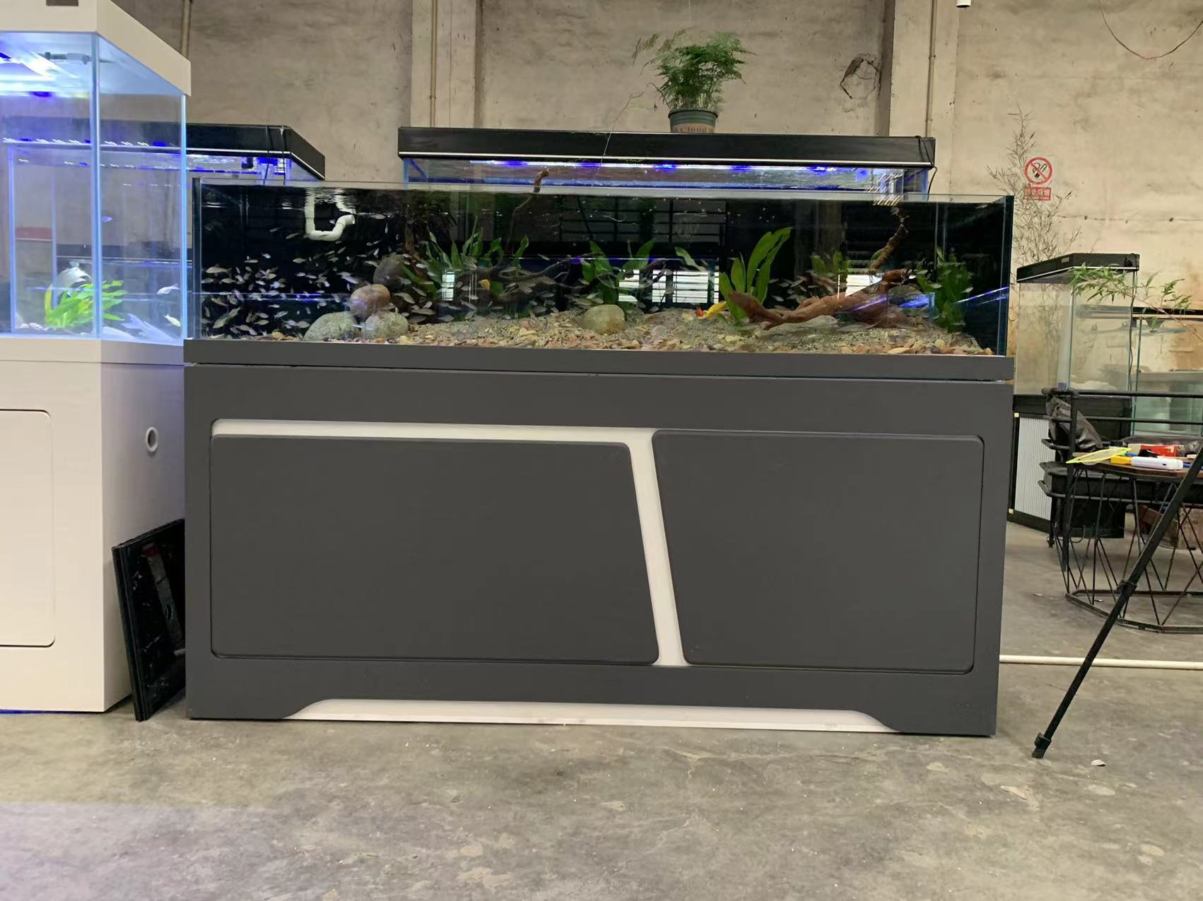 溪流鱼缸客厅底滤鱼缸原生缸创意造景生态超白鱼缸不含灯