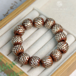 药藤手串 999银片+药藤手工编制 非遗传承尺寸17mm孤品重工圆珠