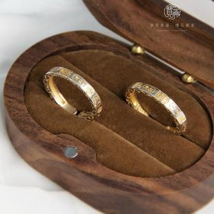 吉言招戒指925纯银描24k金活口可调闭合12码左右可做尾戒新中式