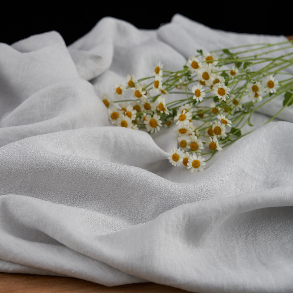 【盐白】春秋砂洗田园亚麻袍子连衣裙裤子衬衫服装纯色印染面料