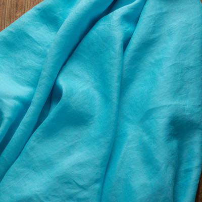 【舍夫沙万蓝】文艺石磨亚麻布料