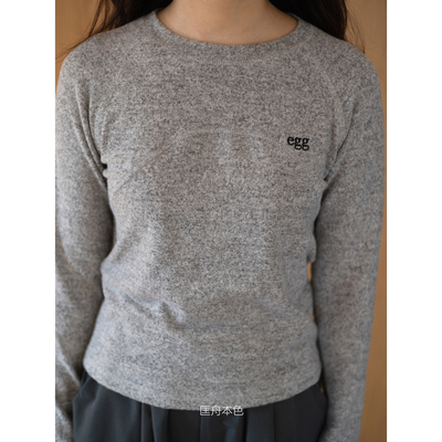 匡舟本色 26年春季新 韩国东大门订单 egg 混色打底长袖百搭 T恤