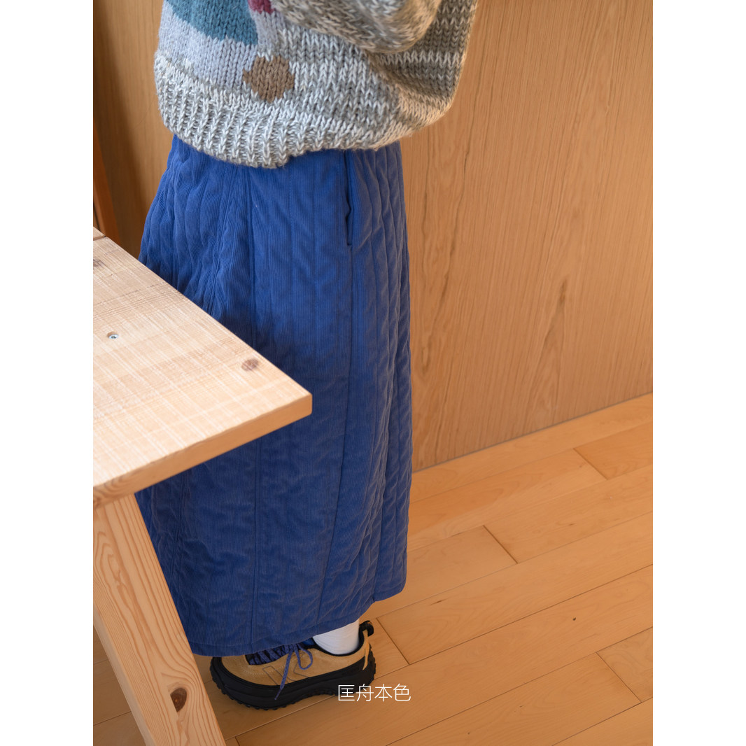 匡舟本色 韩国订单 26年春季新 设计师款 灯芯绒夹棉半身裙A字裙