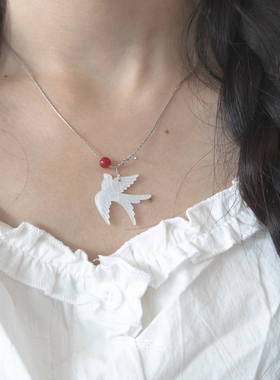 匡舟本色 法式浪漫优雅知性复古轻奢 飞鸟吊坠 串珠项链锁骨链