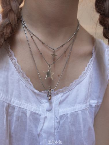 匡舟本色  韩网ins y2k小众设计四芒星五角星 多层星星锁骨链项链