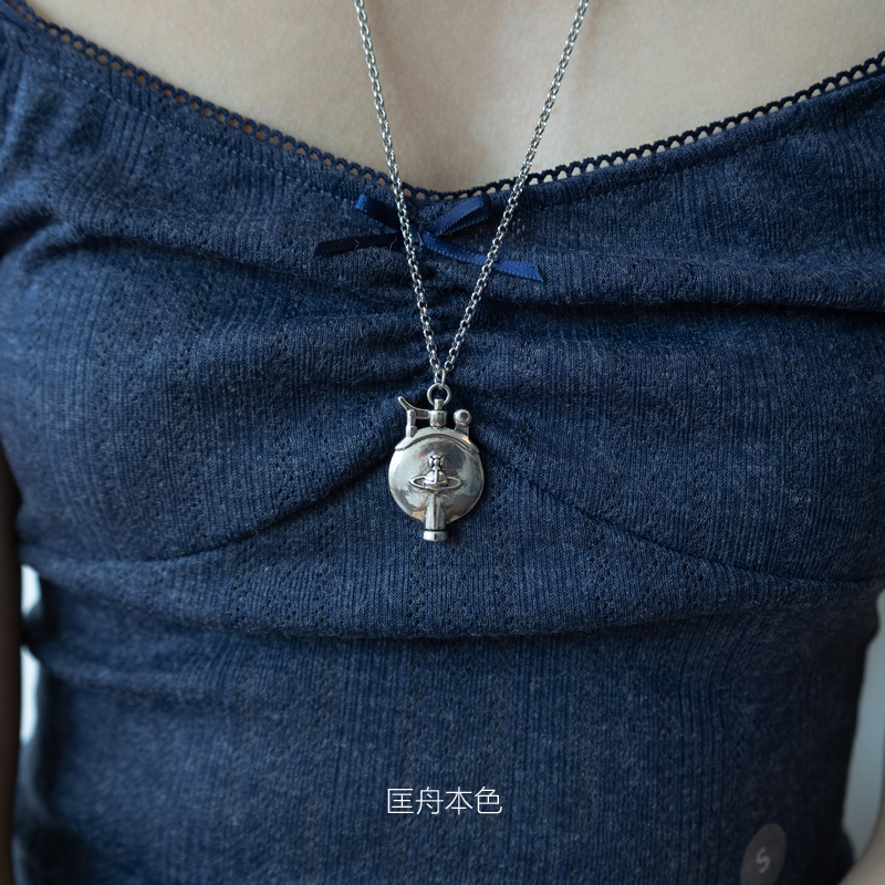 匡舟本色 复古朋克暗黑 中古回流西太后薇薇安土星 长款毛衣项链