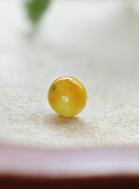 天然翡翠多彩油画珠冰黄圆珠手工配饰散珠diy配件散珠算盘珠