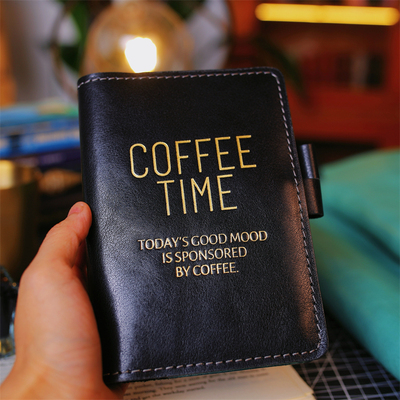 真皮原创头层牛皮多功能定页weeks笔记本A6文库A5定页会议办公本