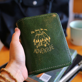 新品 头层植鞣牛皮活页A7手账本多功能双环旅行记事本随身本